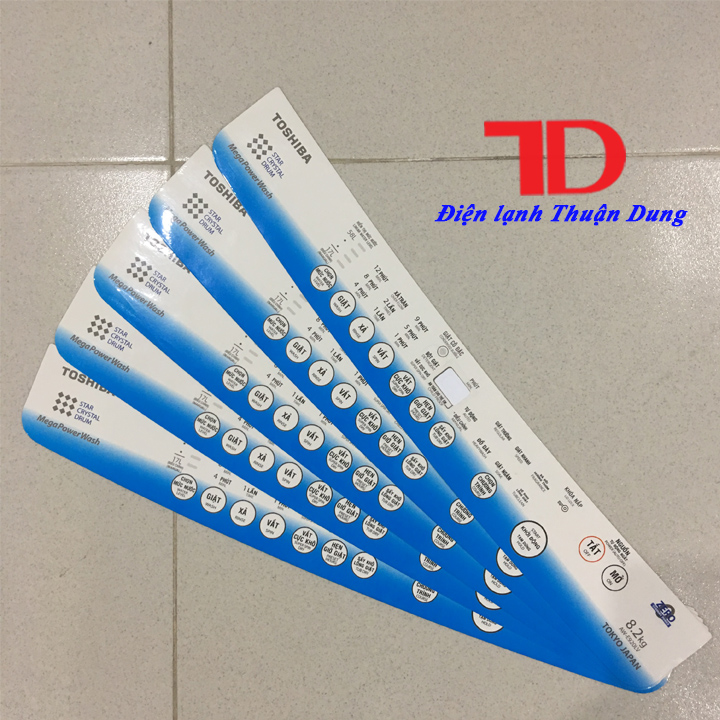 Tem bảng điều khiển dành cho máy giặt Toshiba E920, tem decal có keo dán mặt sau - Điện Lạnh Thuận Dung