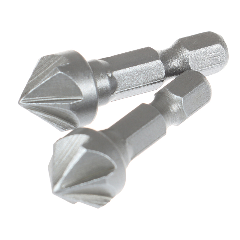 Dinawan 6 Flute Countersink Drill Bit Chamfer Cutting Woodworking Tool hexagon handle