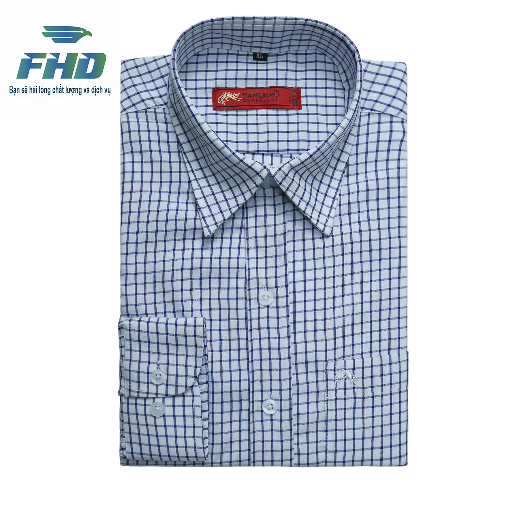 Áo sơ mi nam tay dài đóng hộp vải mềm mịn form chuẩn bền màu fhda005