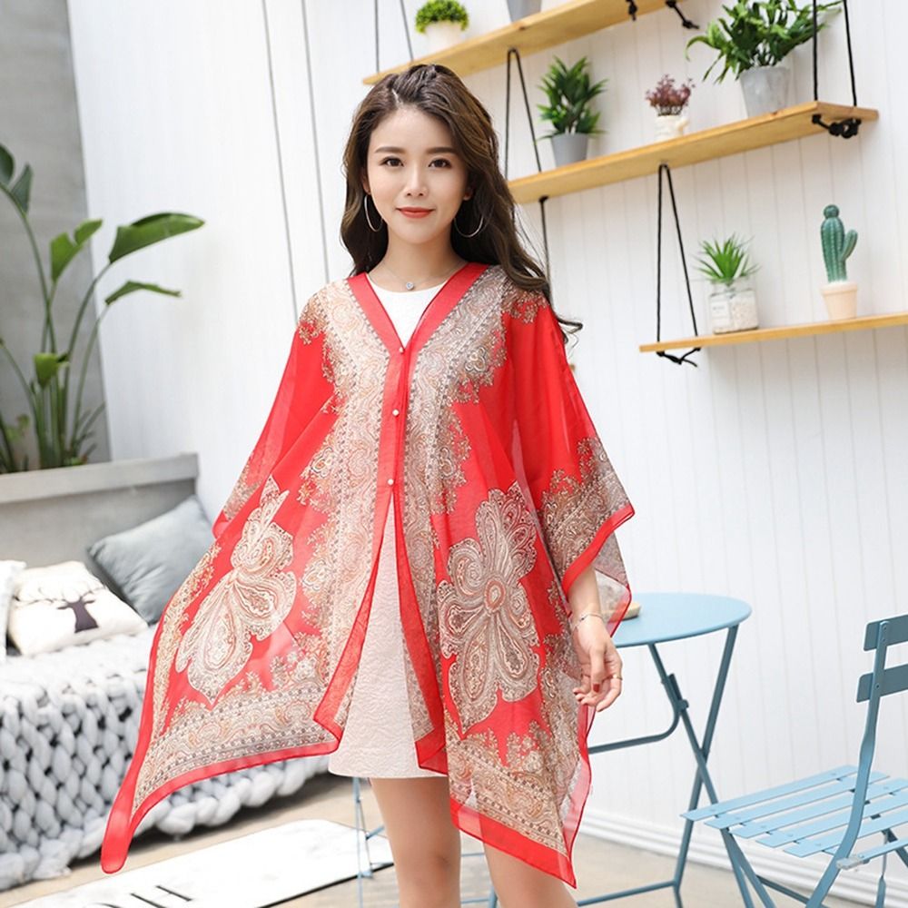 TAZ1345 Dành cho Nữ Mỏng Hoài cổ Phong cách dân tộc Phong cách dân tộc Áo choàng bikini Chiếc khăn Khăn choàng đi biển Áo Poncho Khăn choàng phong cách Hàn Quốc Khăn Quàng chống nắng Khăn Voan Khăn choàng nữ