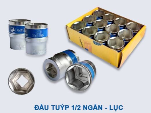 Đầu Típ (Đầu Tuýp) Lục Ngắn 1/2 Lẻ Đủ Số Thép CR-V