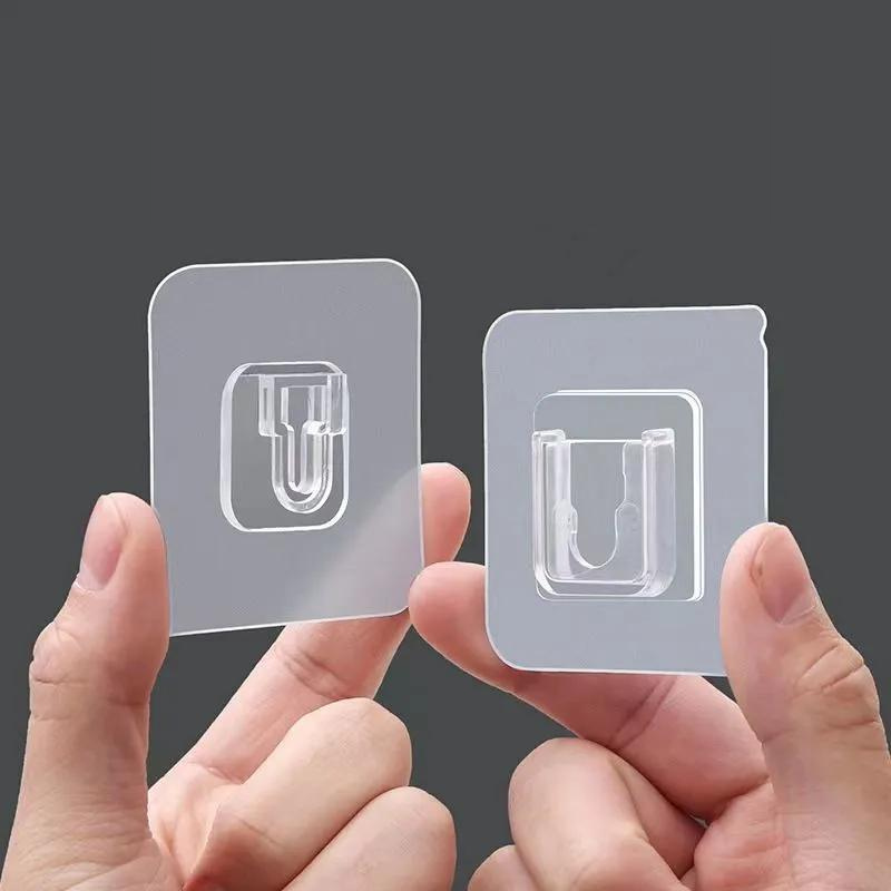 Bộ móc dán tường ghép đôi treo đồ, ổ điện, tranh ảnh - miếng dán tường cho khay kệ nhà tắm, nhà bếp