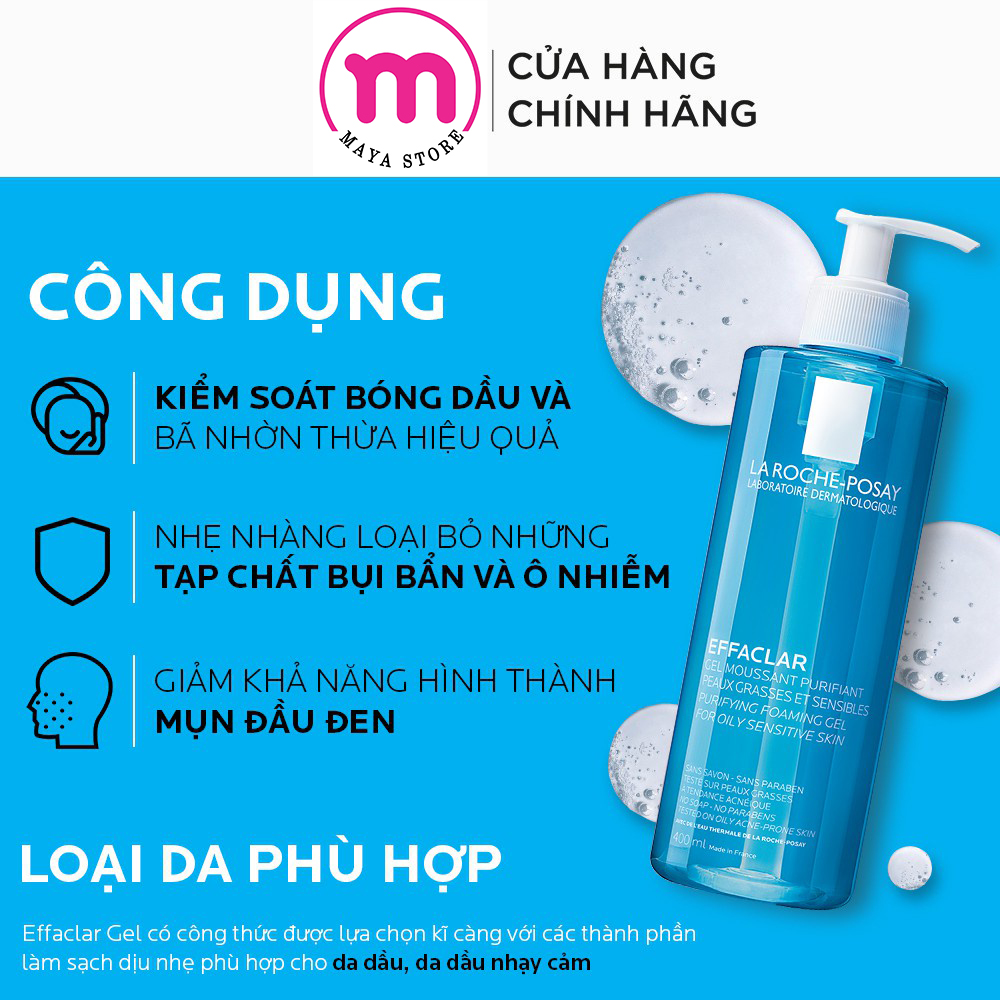 Sữa Rửa Mặt La Roche Posay Cho Da Dầu Mụn 50ml - 400ml