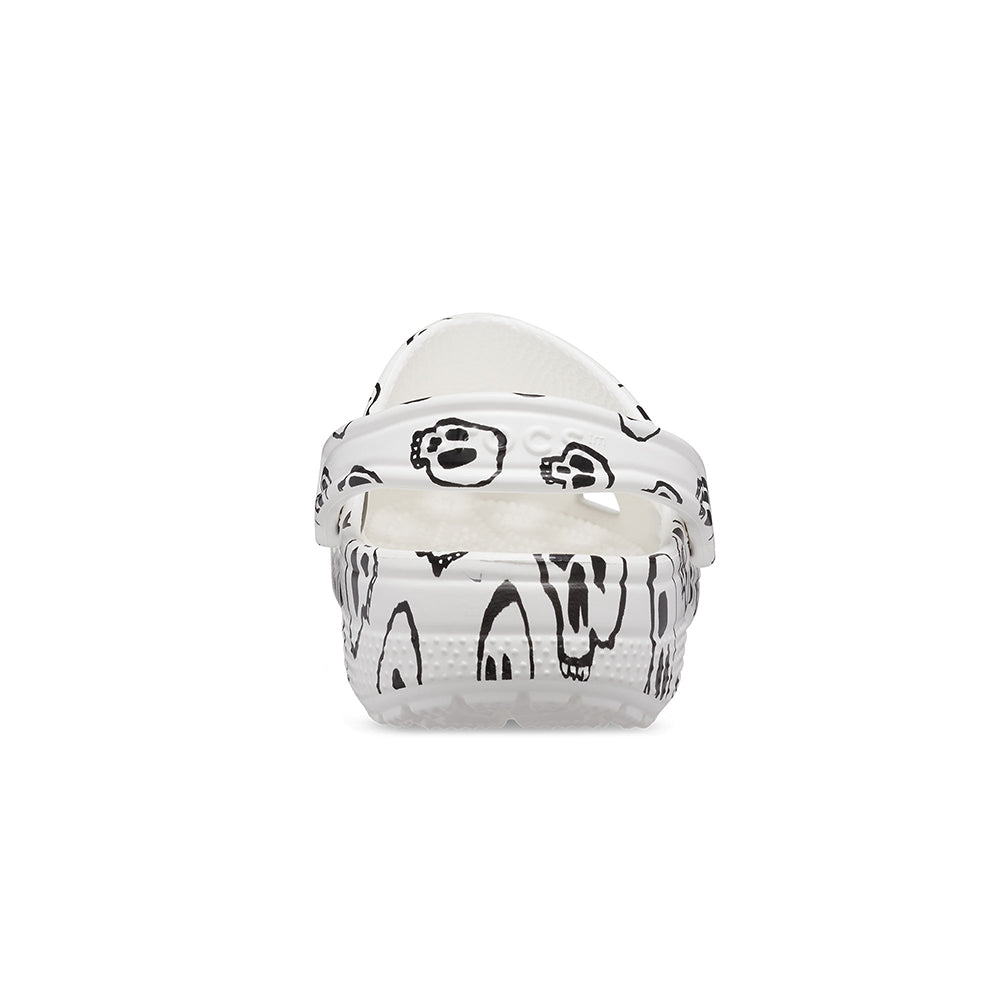 Giày Clog Unisex Crocs Classic Skull Print - White/Black