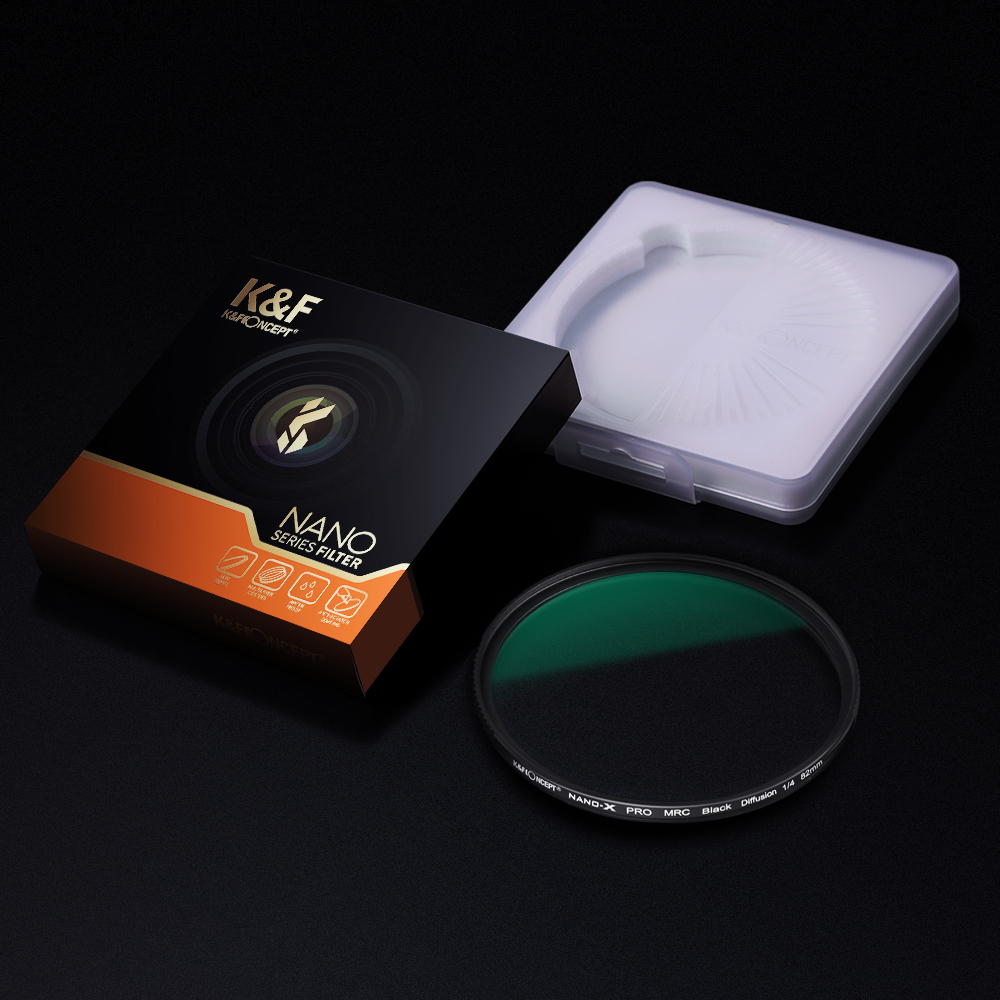 K&F Concept 1/4 Black Diffusion Filter Soft Light Lens Fliter Multiple Layer Nanometer Coating Ultra slim Frame Filters