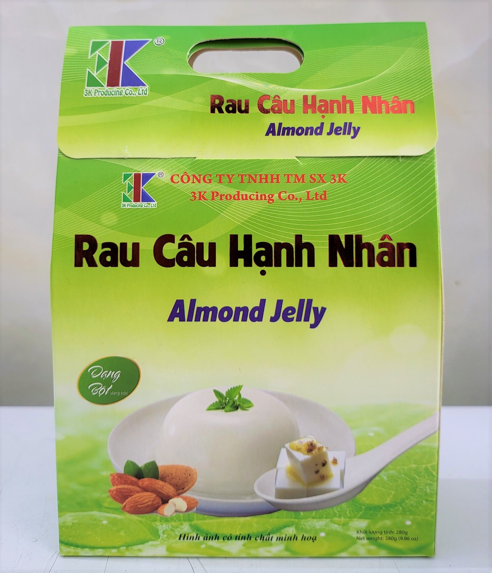 [Hộp 280g] BỘT THẠCH RAU CÂU HẠNH NHÂN [VN] 3K Almond Jelly Powder
