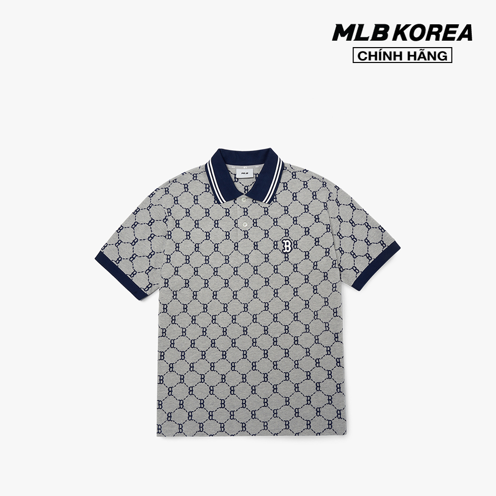 Áo Nỉ Sweatshirt MLB Tay Dài Cổ Tròn Full Side Monogram Overfit Trắng   Caos Store
