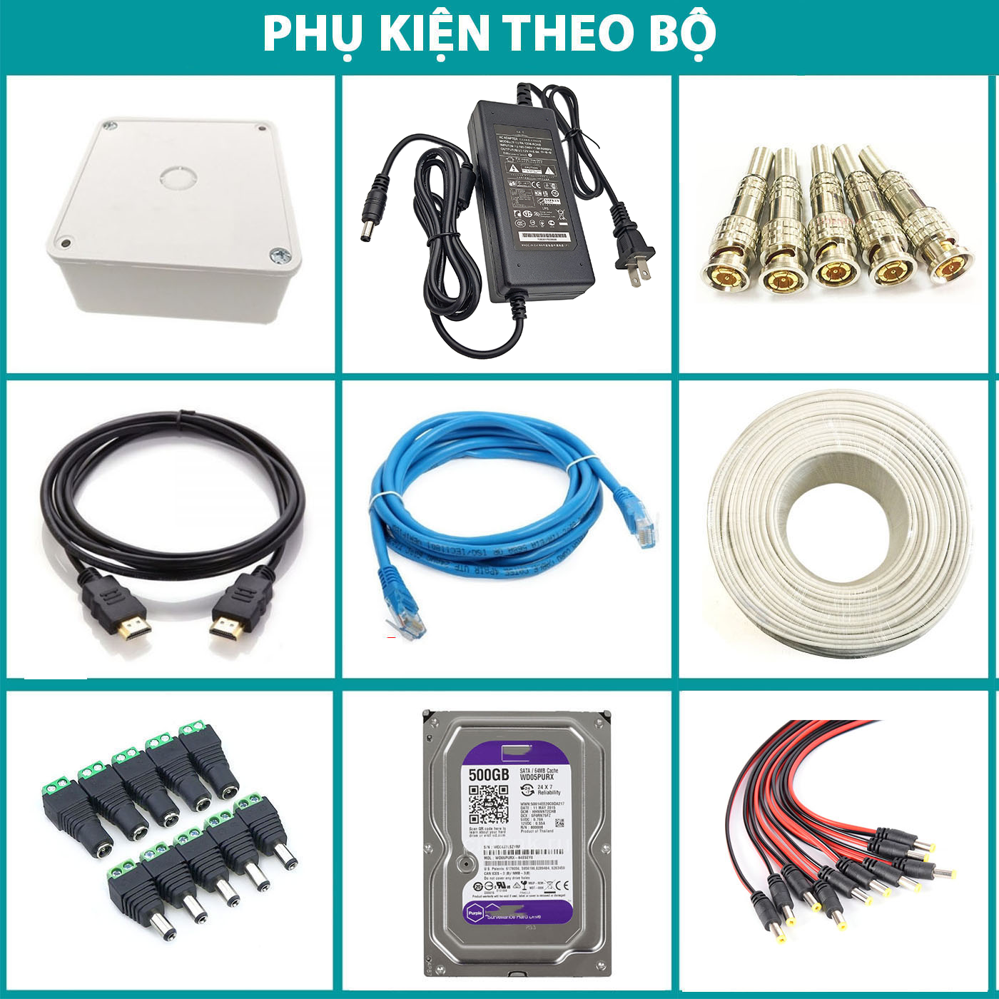 Trọn Bộ Camera 4 Mắt Hikvision 2.0MP Full HD - Bộ 4 Camera Hikvision