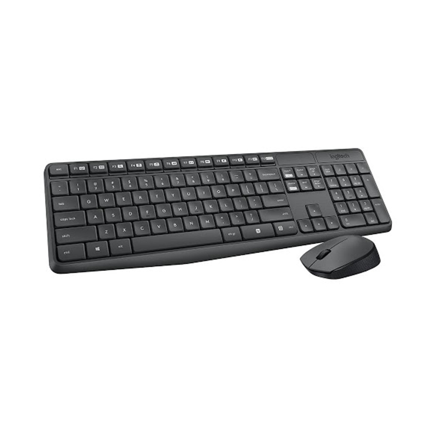 Bộ bàn phím chuột không dây Logitech MK235 Wireless (USB/đen)
