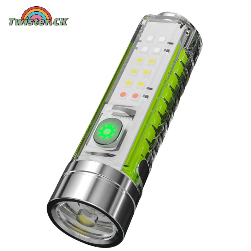 TK Led Mini Flashlight 3800lm Built-in 1800mah Lithium Battery Multifunctional Super Bright Working Light