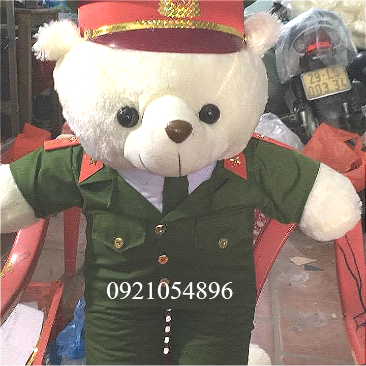 Gấu bông công an size 55-70cm