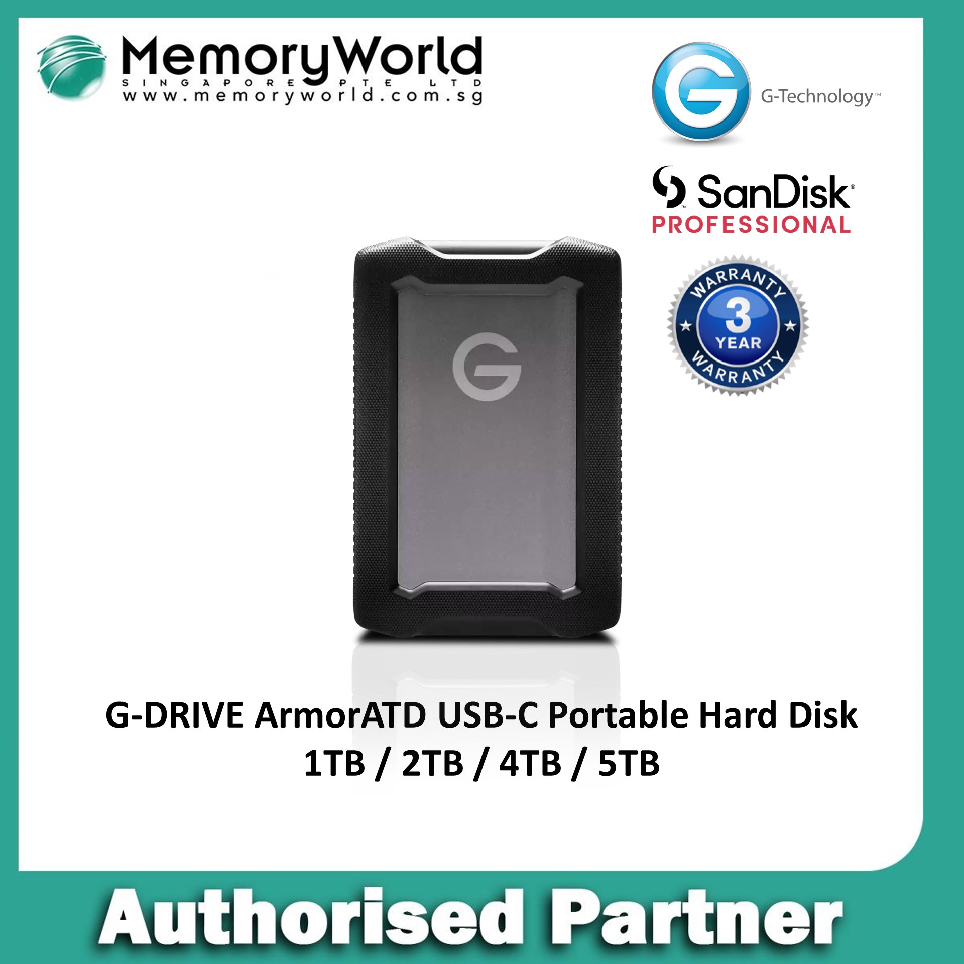 SANDISK PROFESSIONAL G-DRIVE ArmorATD External Hard Disk, 1TB 