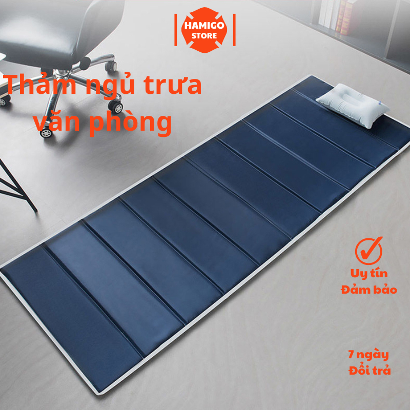 Thảm ngủ trưa văn phòng vải oxford cao cấp, Đệm tập yoga, nằm ngủ văn phòng 70x190cm Xanh HAMIGO