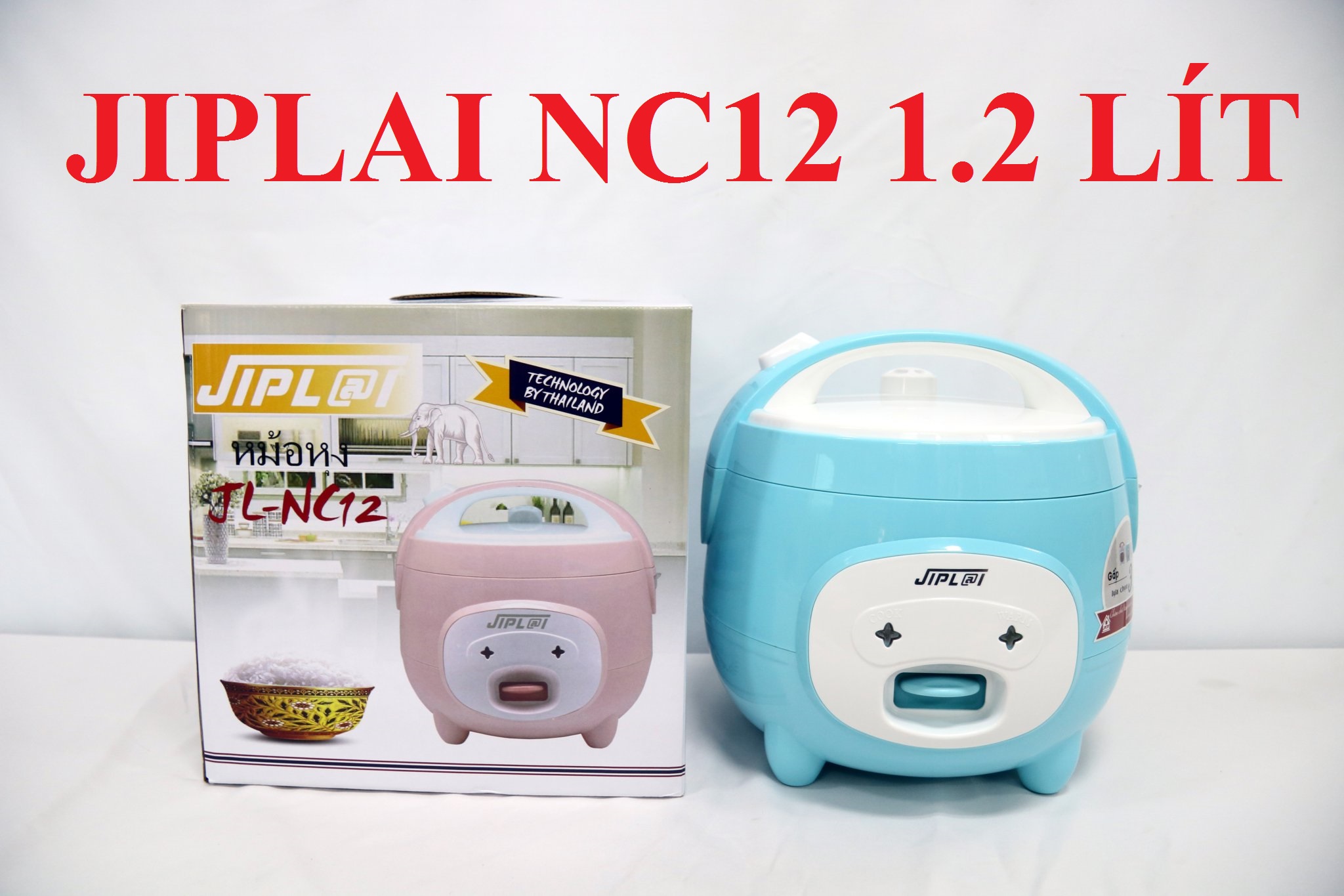 Nồi cơm điện mini jiplai thái lan dung tích 1 lít, 1.2 lít bền đẹp, phù hợp 1 đến 3 người ăn