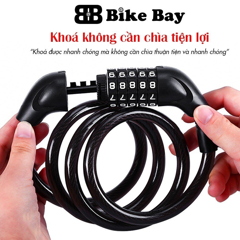 Khoá dây xe đạp thể thao, 4-5 số đổi mã thông minh - hàng cao cấp