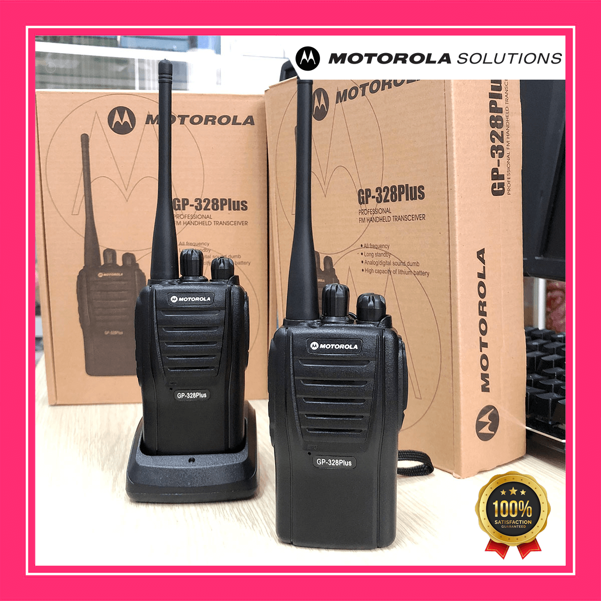 Two way radio Motorola gp-328plus compact version. Large Capacity help break the obstructions good, continuous talk 72 hours-imports