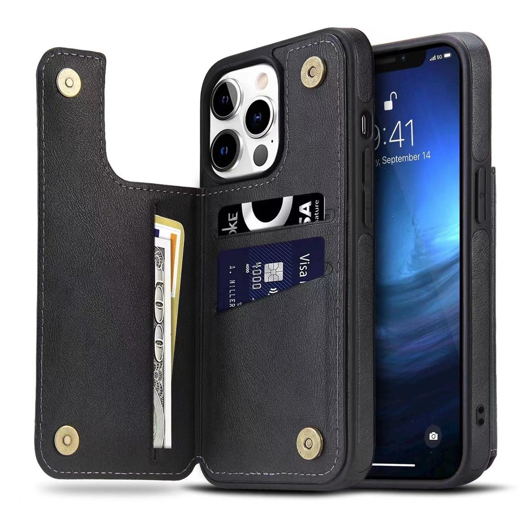 Ốp lưng ví da cao cấp dành cho iPhone 11/12/13/14/pro/max/plus/promax/mini