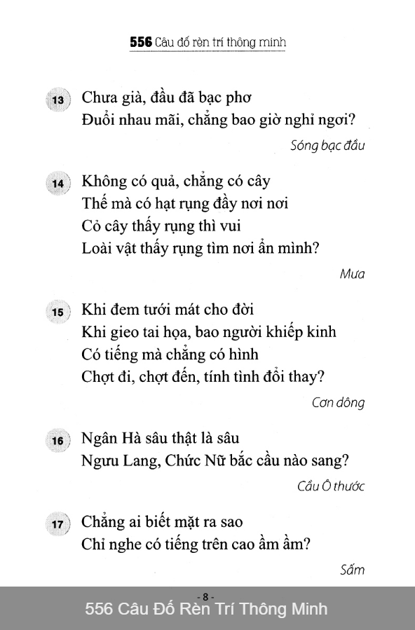Sách - 556 câu đố rèn trí thông minh ( khổ to)