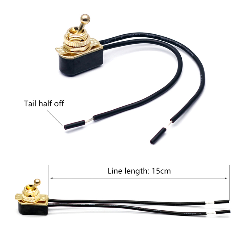 AC 250V 6A On/Off Prewired Standard Toggle Switch With Wire Cable MT ...