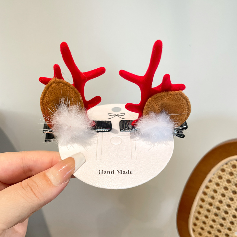 Christmas Headwear Mori Moose Hairpin Cute Children's Antler Hair Accessories