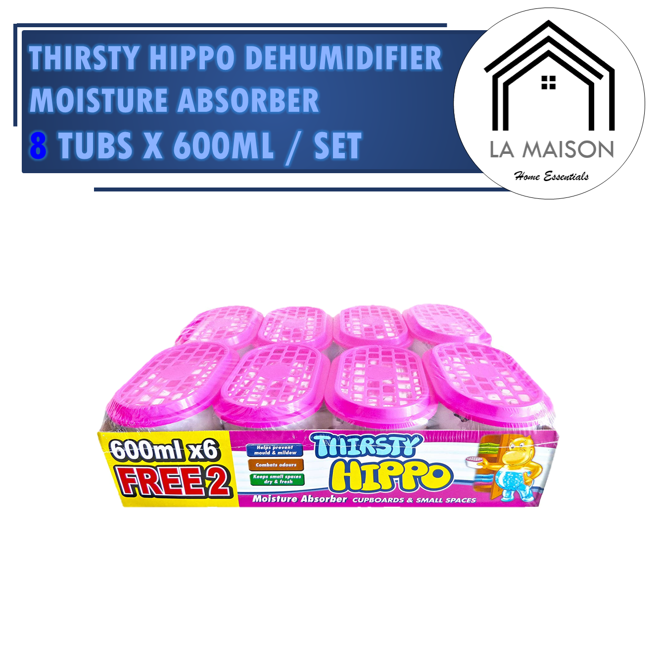 Thirsty Hippo Dehumidifier Moisture Absorber 600ml x 8 Lazada Singapore