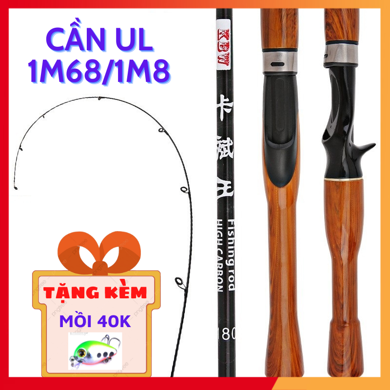 Cần câu lure máy đứng UL ultra light Đọt Đặc Siêu dẻo Chuyên câu suối, câu cá mương cá cháp