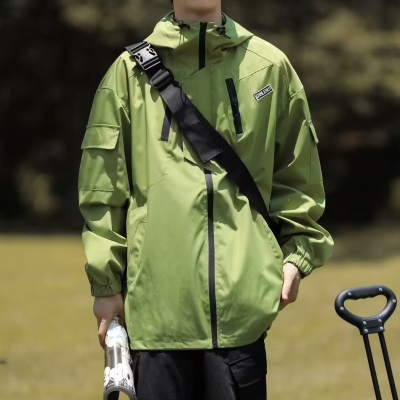 MAYCHEER Men's windproof and waterproof hooded jacket Outdoor functional mountaineering work jacket