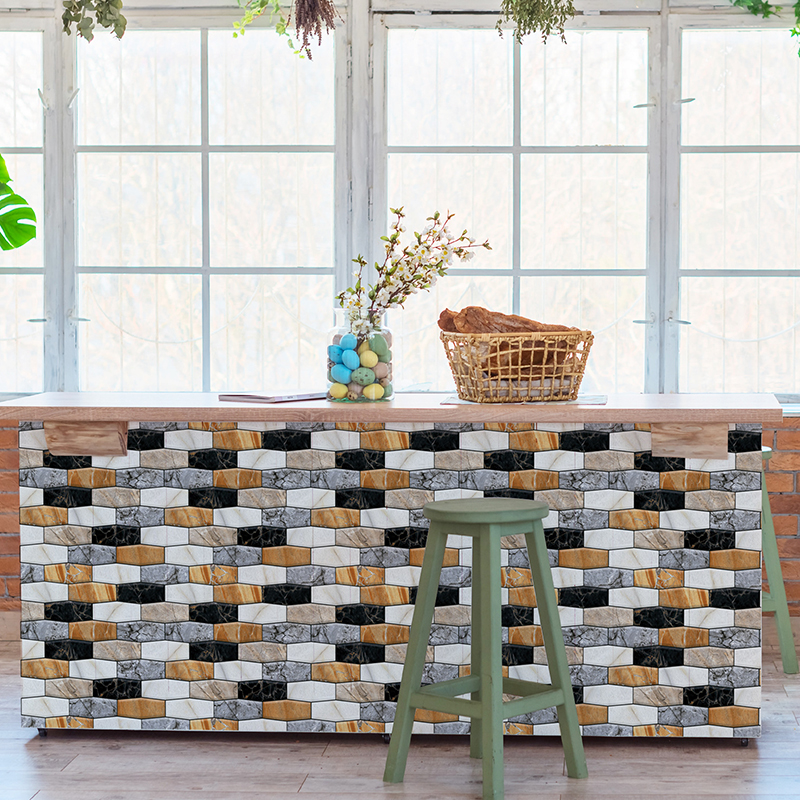 3D Self-adhesive Tile Wallpaper Stickers For Kitchen Cabinets And ...