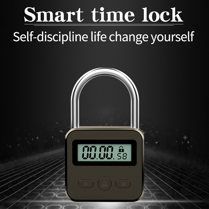 Smart Time Lock LCD Display Electronic Timer Switch USB Rechargeable Timer Padlock Travel Electronic Timer