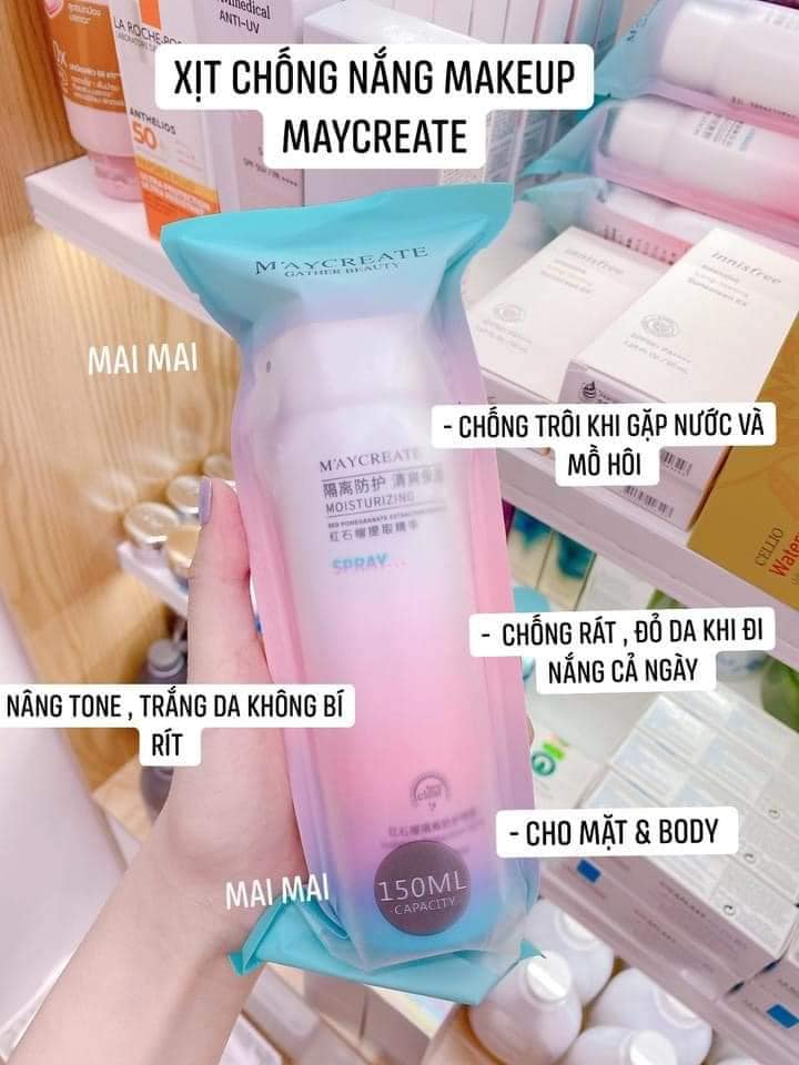 Xịt chống nắng Maycreate CN50.Shop_Hân_Chi