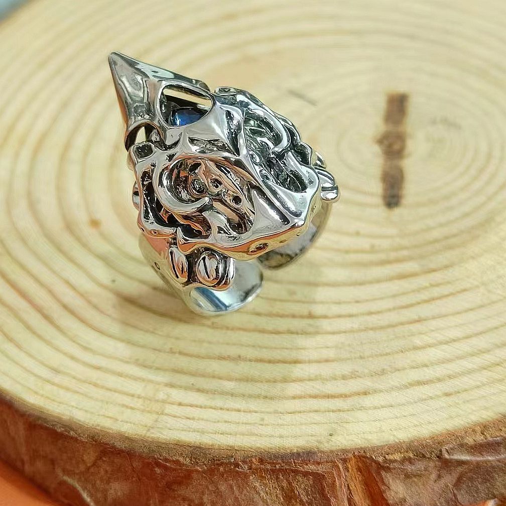 Mecha Mecha Helmet Ring Men's Single Ring Personality Duffian Handsome Trendy Men's Ring. 