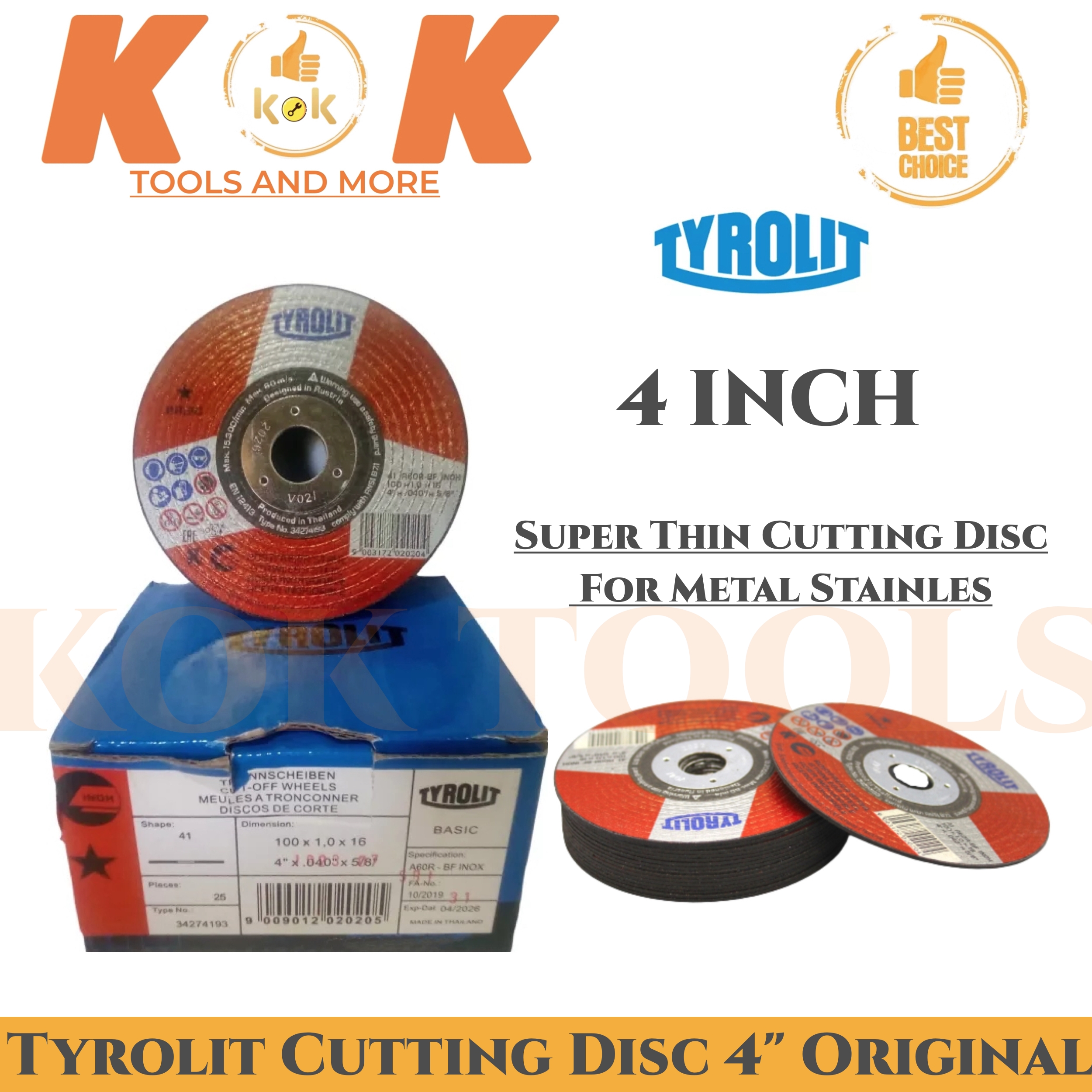 Tyrolit Cut Off Wheel 4 Inch Super Thin Cutting Disc For Metal