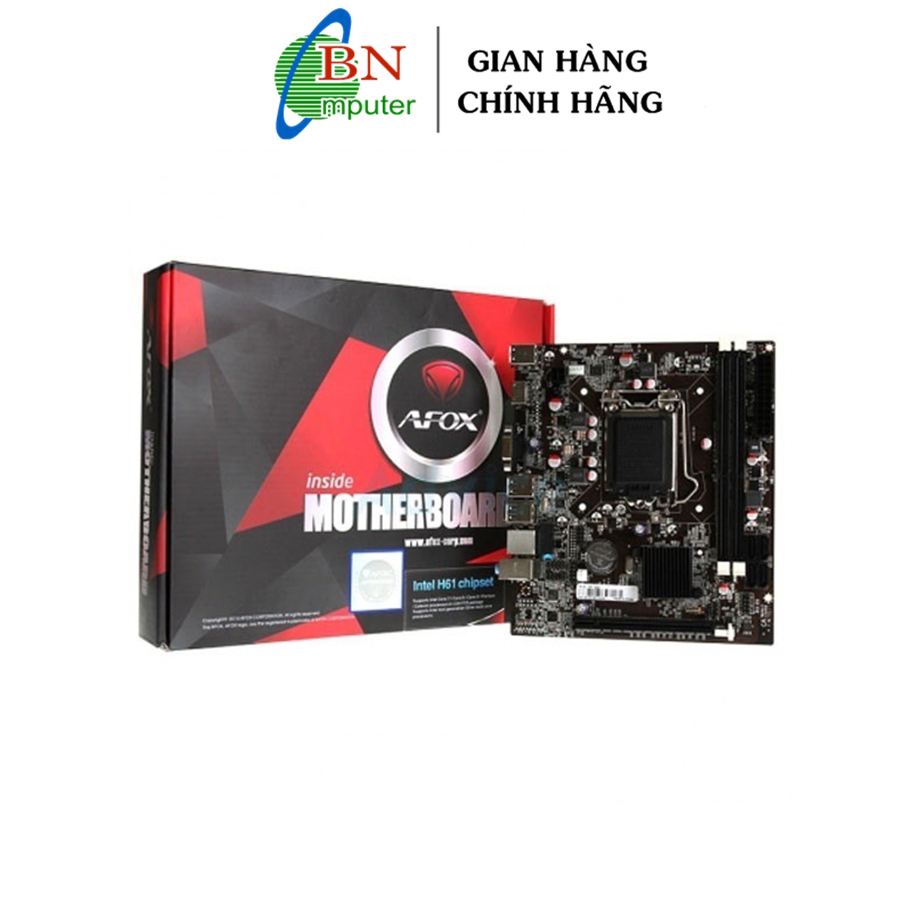 Bo mạch chính afox h61 mainboard, lga1155 atx