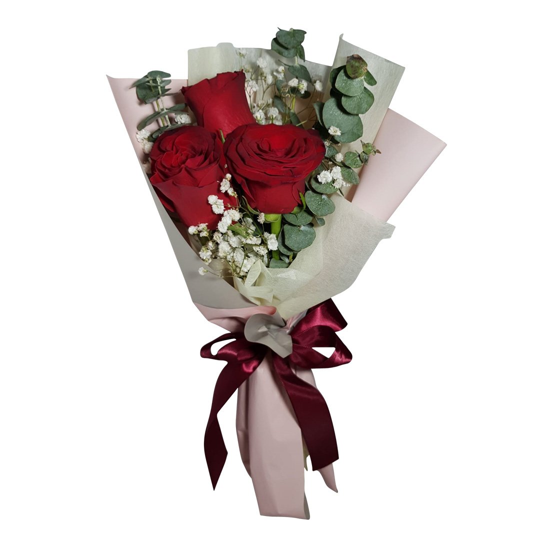 D'Hummingbird Floral] I Love You I 3 Red Rose bouquet I Fresh Red Roses I  Valentine Bouquet I Valentine flower delivery | Lazada Singapore