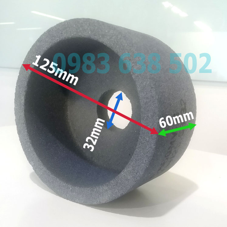 Đá mài 125 ống trụ dạng lon bơ tròn đường kính 125mm trục 32mm