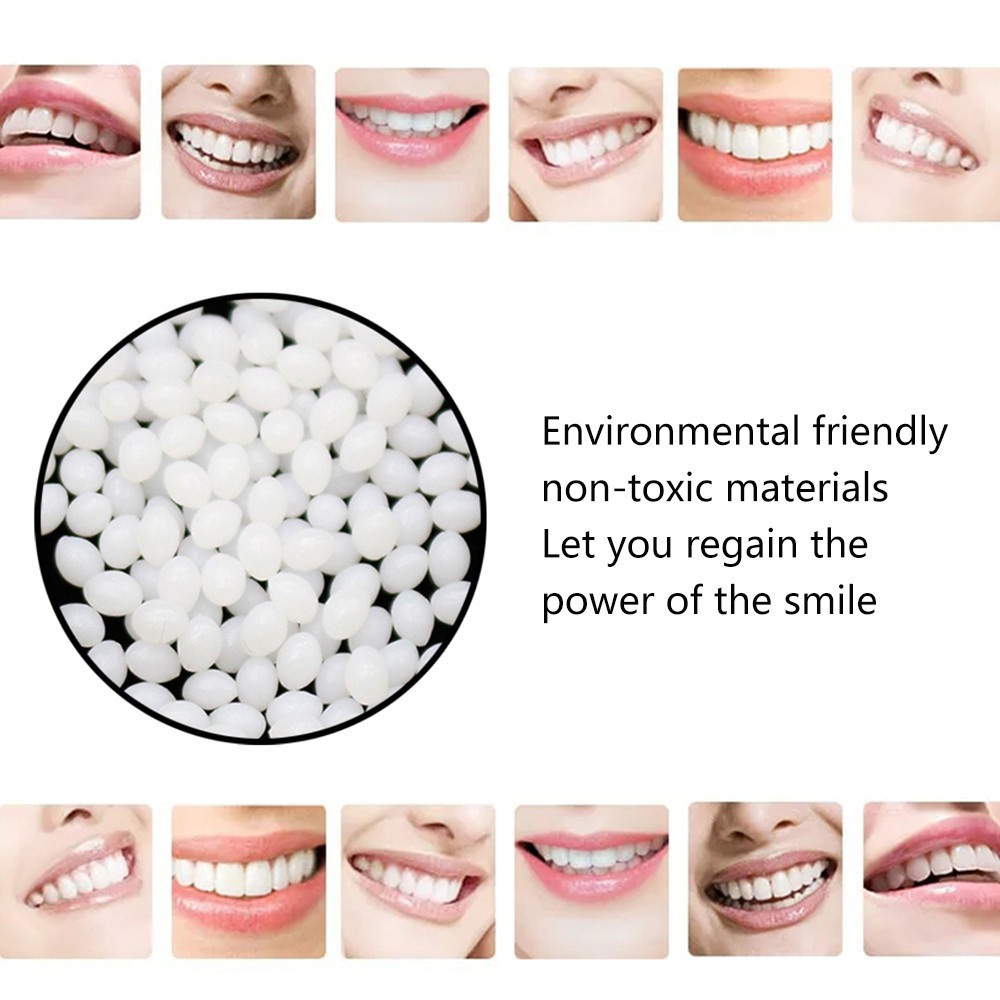 Merbox Moldable False Teeth Temporary Repair Teeth Firmly Thermal Forming Solid Gutta-percha Shapeable Teething Gum Particles Dental Care