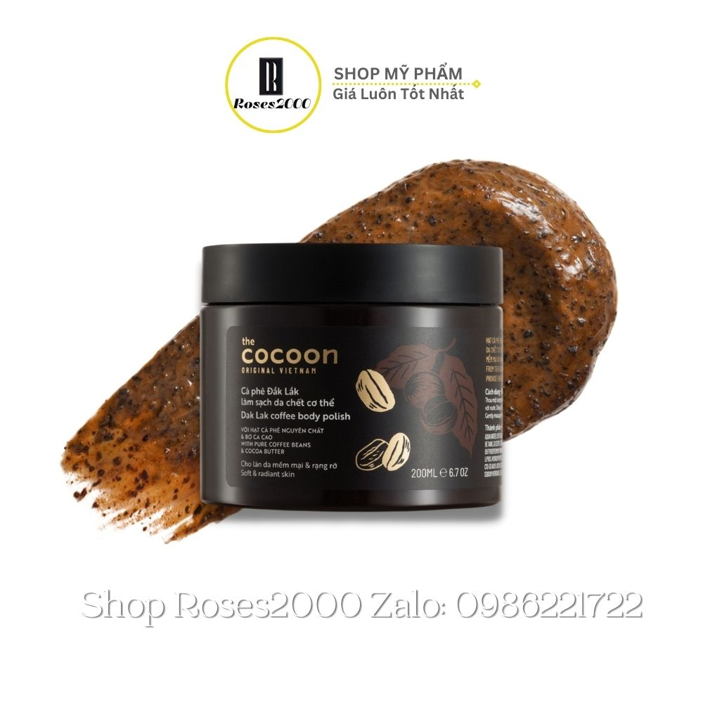 Tẩy Kì Cà phê Đắk lắk làm sạch da chết COCOON hũ - típ (Dak lak coffee body polish)