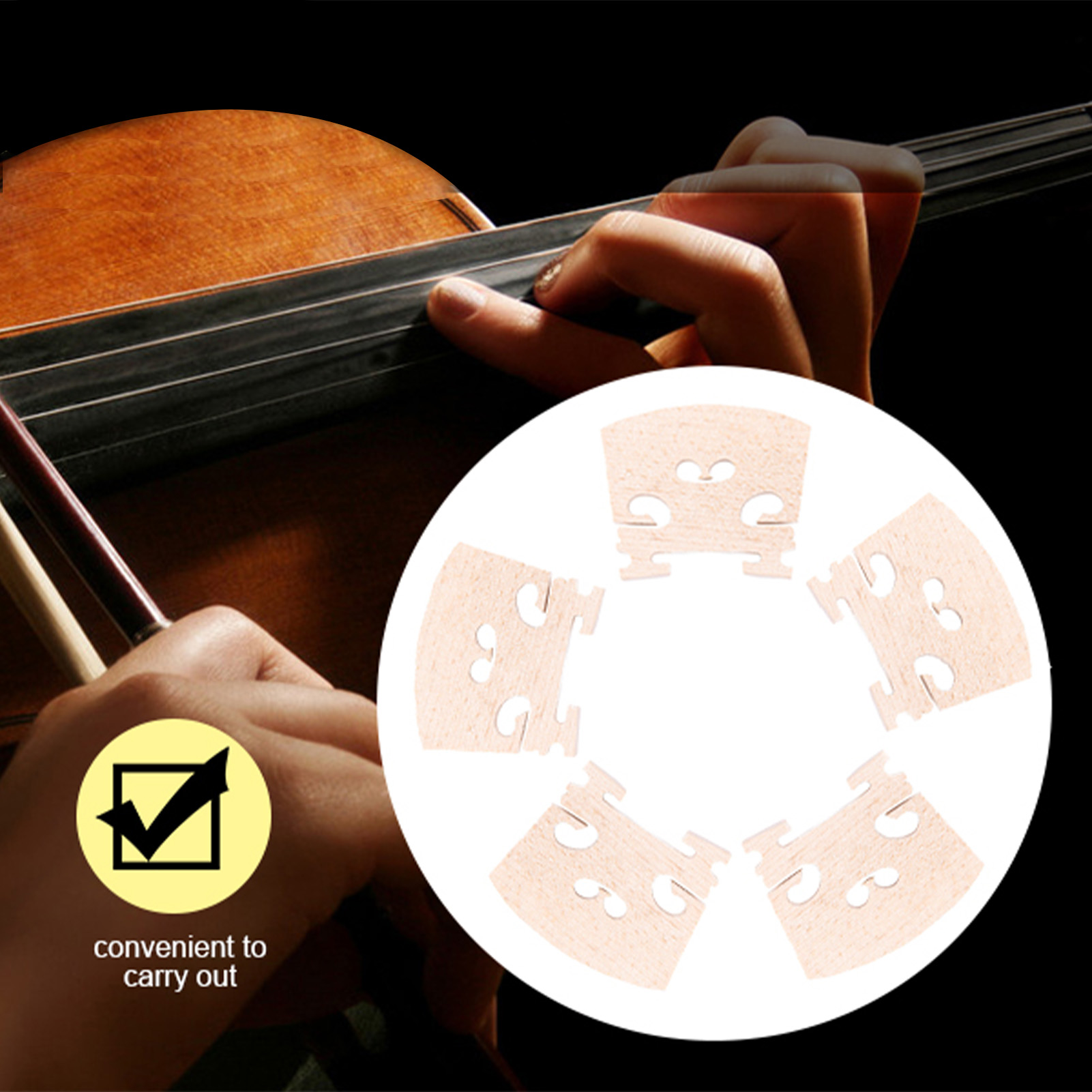 5Pcs Violin Bridges 4/4 Maple Wood Bridge Part Accessory