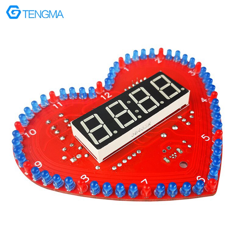 Cardioid Rotating LED Digital Clock Time Temperature Display Multiple Animation DIY Electronic Welding Product Kit