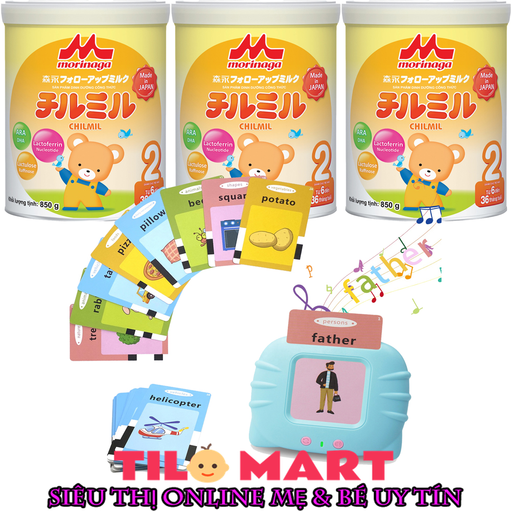 [TẶNG MÁY HỌC SONG NGỮ ANH-VIỆT] Combo 3 lon Sữa Morinaga số 2 Chimil 320g/850g