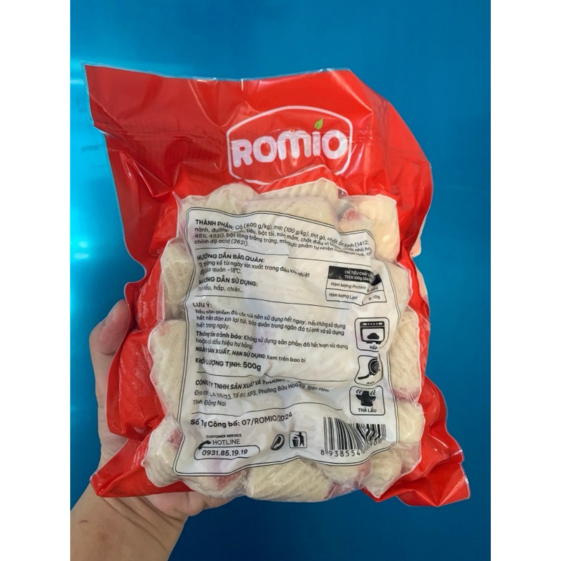 Chả mực xoắn ốc Romio gói 500g (giao tphcm)