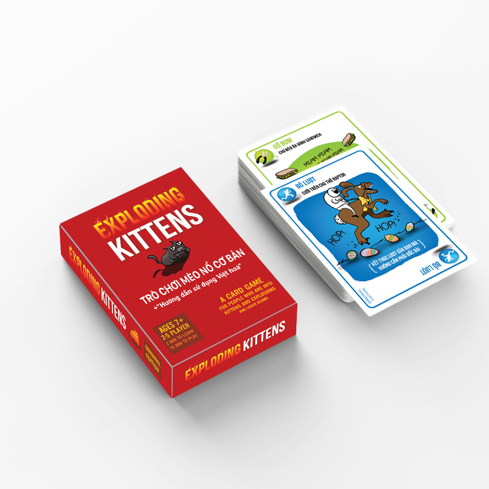 Bài Mèo Nổ Exploding kitten Việt Hóa [Phiên Bản Đặc Biệt] Lá Dày chống nước