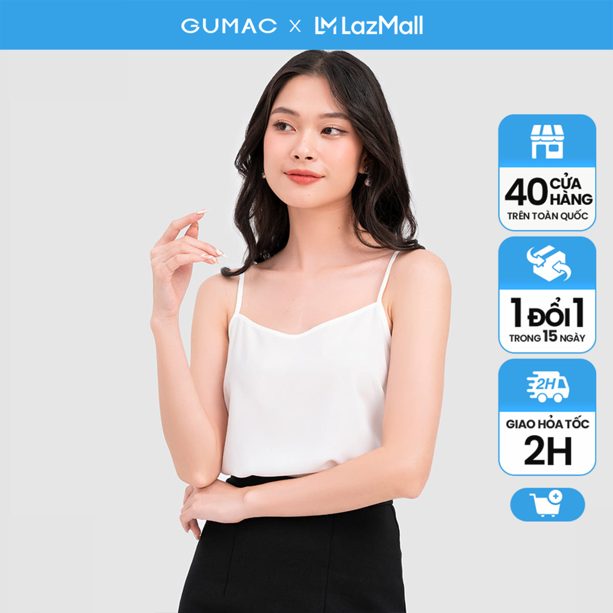 Áo 2 dây thời trang GUMAC AC10040