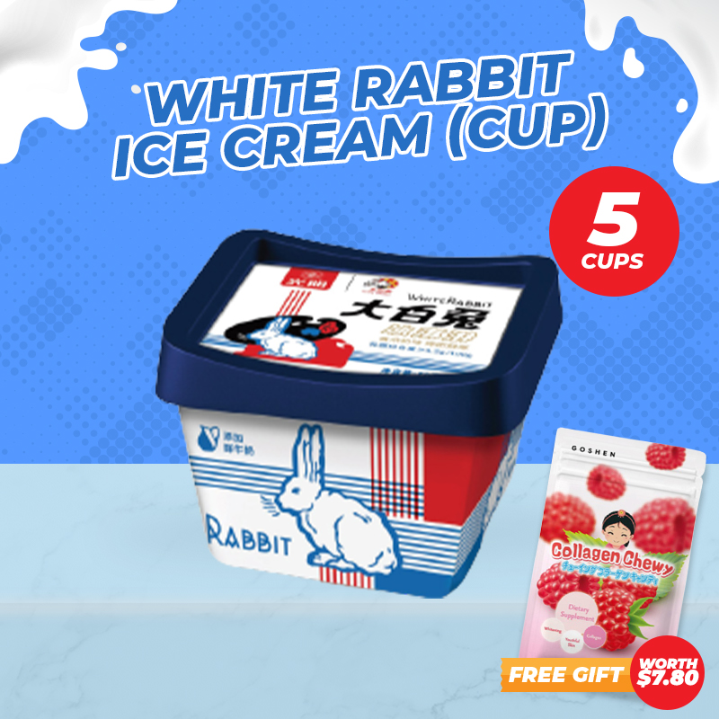 White Rabbit Ice Cream (Bundle of 5 Cups) Fresh Milk Ice Cream White