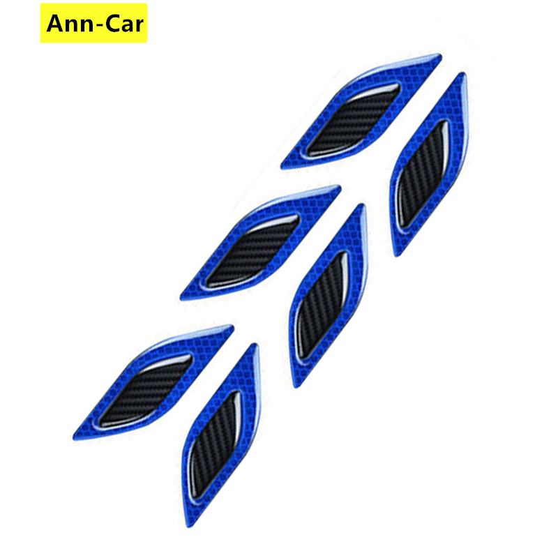 6Pcs/Set Car Door Reflective Stickers Reflective Carbon Fiber Sticker