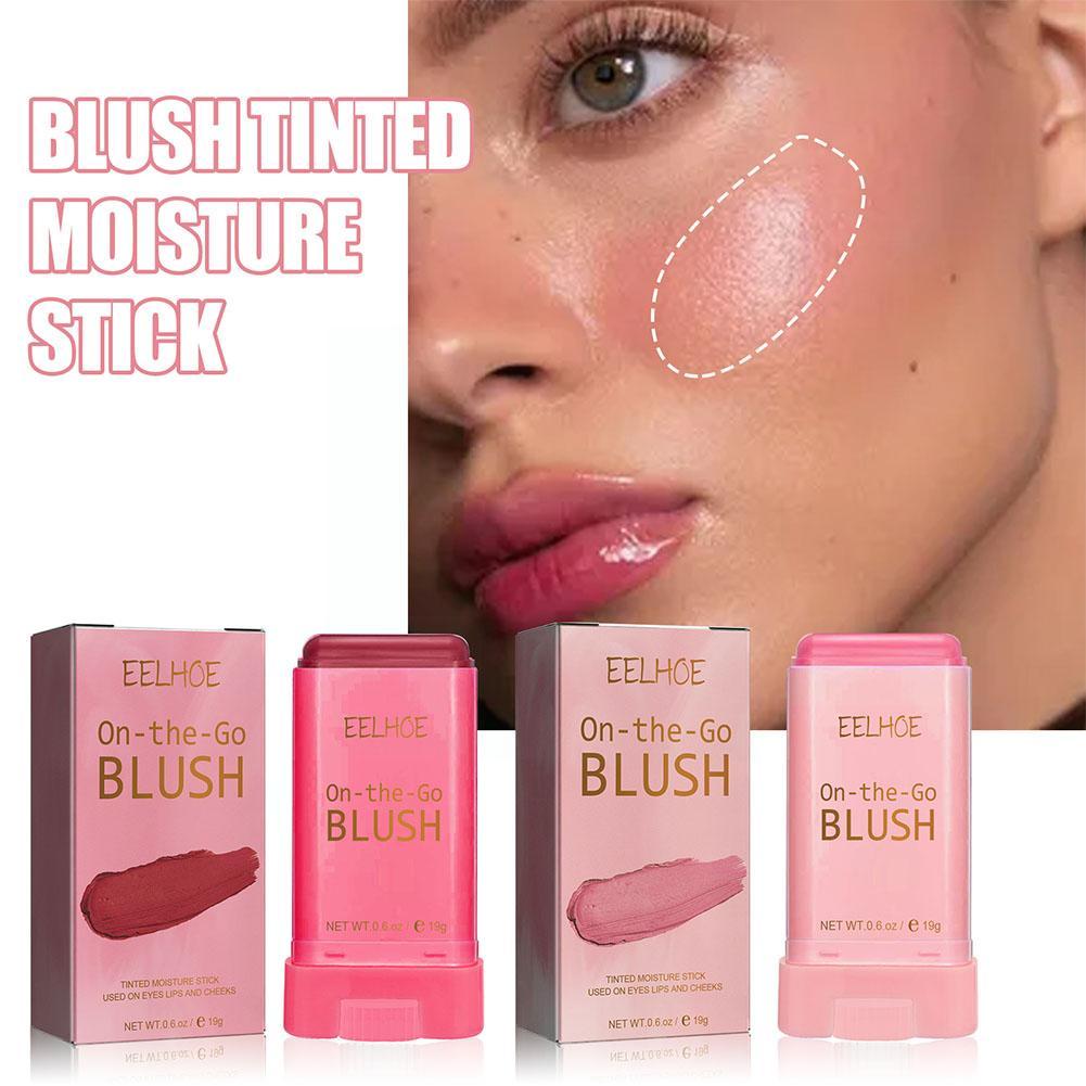 Multi-Use Blush Stick Solid Moisturizer Stick Shadow Pink Makeup Red Cheek Peach Orange Lips Creamy Blusher Waterproof F3L8
