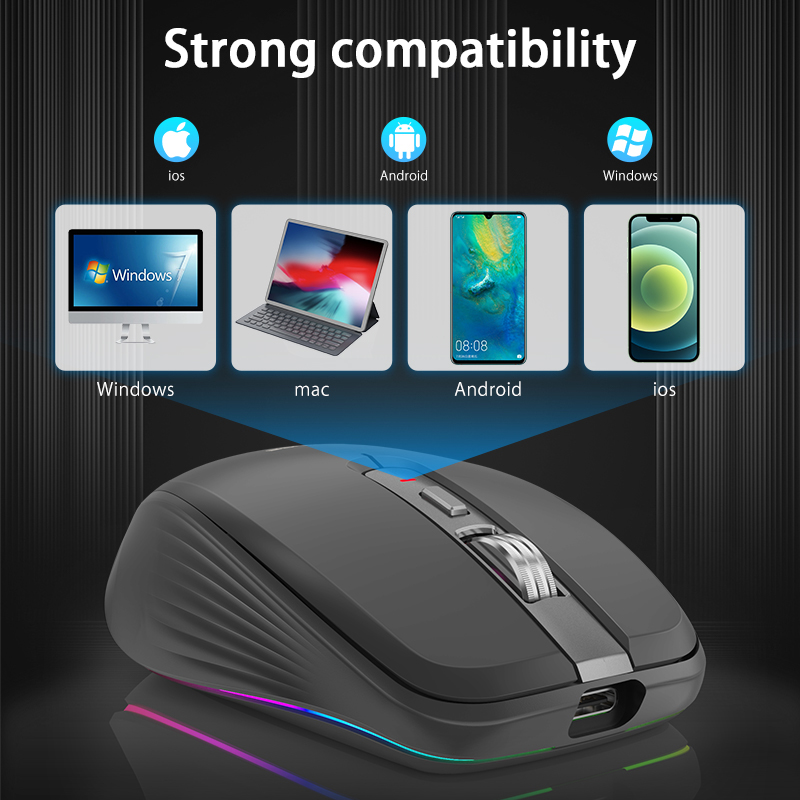Premium Bluetooth Mouse For MacBook, IPad, PC - Ergonomic, 4 Buttons, Adjustable DPI, Multi-Color