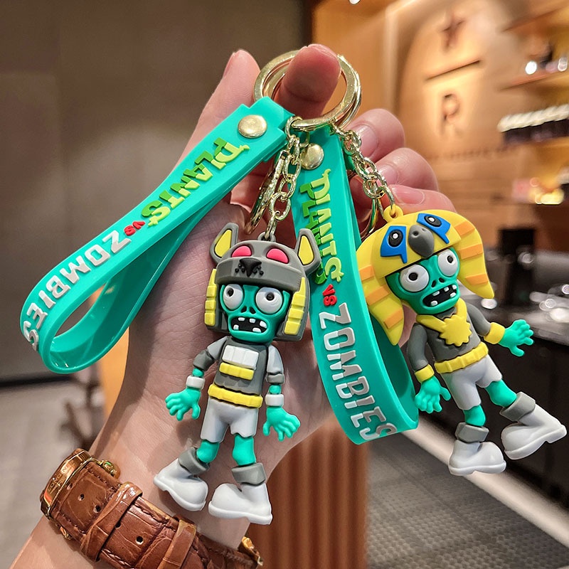 RtoCK Plants Vs. Zombies Keychain Pendant Skull Doll Small Gift Bag Accessories