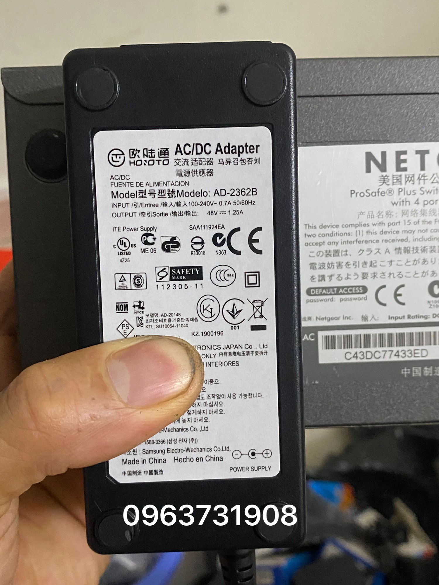 Bộ nguồn 48v 1.25a cho switch poe netgear loại cao cấp
