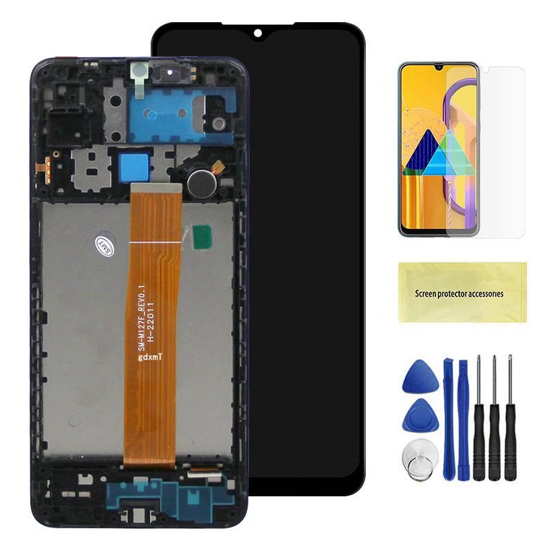 6.5 "M12 Màn hình hiển thị cho Samsung Galaxy M12 m127f m127fDSN LCD hiển thị kỹ thuật số màn hình cảm ứng với khung lắp ráp thay thế